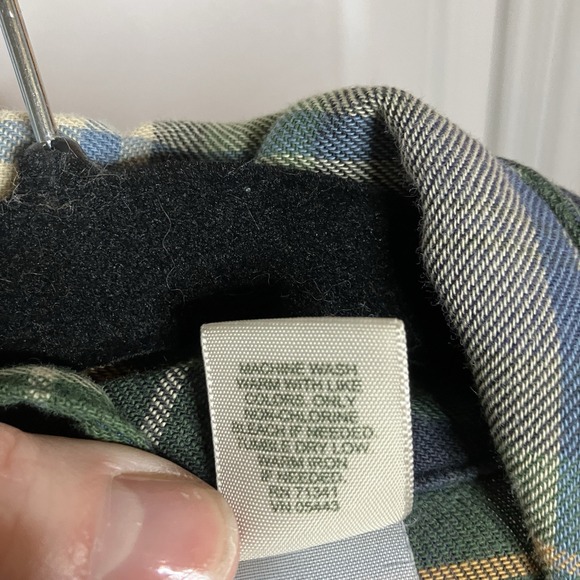 Vintage L.L. Bean Plaid Robe Mens M Green Blue Cotton Dressing Bath Waist Tie - Picture 3 of 11